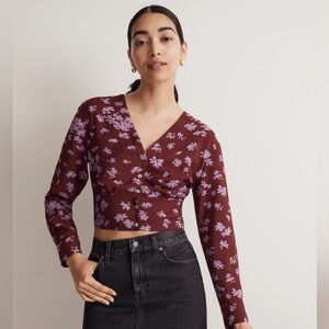 Madewell Burgundy Floral Blouse
